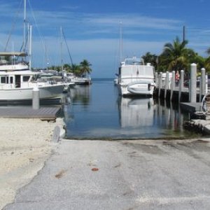 The ramp at Black Fin marina in Marathon Florida. Straight out of the marina's fairway about ten miles is some great fishing in Florida Bay. I think Flamingo is about thirty miles across Florida Bay