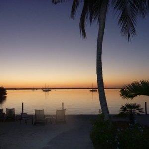 The beach area just after sunset