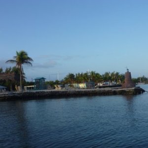 Water view of Blackfin's Marina beach area, nice sunsets here