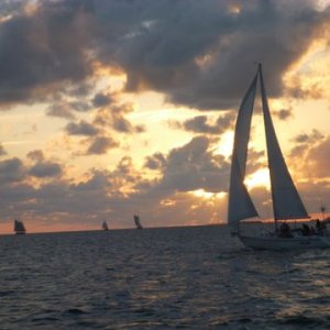 sailboats Key West sunset