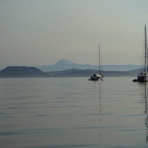 The winds finally died in the middle of the night and Sunday was flat calm all day