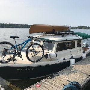 With mountain-bike for canal trails/parks