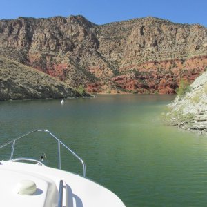 Public mooring buoy at Flaming Gorge