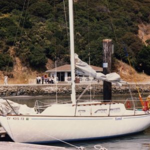 Media 'Ranger 26 -- Angel Island SF Bay, 1986.  I loved this boat.  Aside from my beloved C-Dory, best boat I ever had.' in album 'My first boat 1965 (I'm on the right).  Yes, it floated... sort of.'