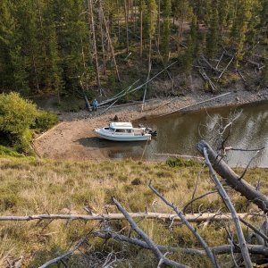 Lake Granby, CO 8-11-20. This lake is set at 8,500 ft elevation. Found this great cove on the CO river arm. Quiet and peacefull for a fish fry.