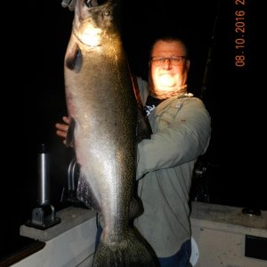 28lb lake Michigan chinook caught off Manistee, Michigan.