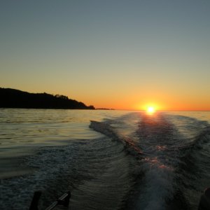 Media 'Sunset at Tatoosh Island, Neah Bay Sept 08' in album 'My first view of my boat sitting on the rack at Edmonds'