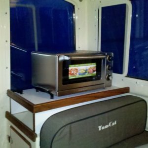Appliance shelf and toaster convection oven.