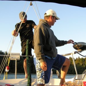 Media 'BBQ time after a day of cruising/hiking.  Sucia 2007.' in album 'Sunset from Sucia Island, 2007.'