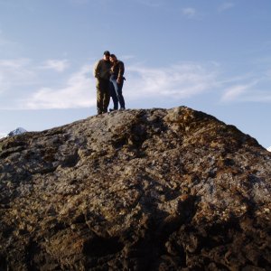 Media 'Wife(Jeanie) and myself(Shaun), crew of the Waterball.' in album 'Looking west out of Thumb Cove Resurrection Bay 04''