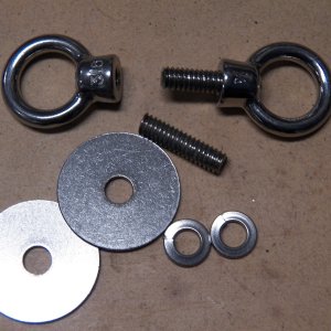 Media 'I found these stainless lift eyes on Amazon for $2 each.  When I tried to order more, the price had gone to $3.  I cut 1/4" stainless threaded rod to make the tie-down points that I wanted.' in album 'I found these stainless lift eyes on Amazon for $2 each.  When I tried to order more, the price had gone to $3.  I cut 1/4" stainless threaded rod to make the tie-down points that I wanted.'