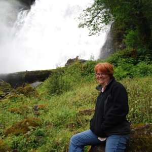 Joyce - At the waterfalls at the end of Princess Louisa Inlet