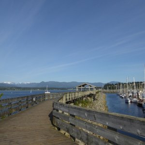 Public wharf at Comox Tues morning, waiting for winds to die down