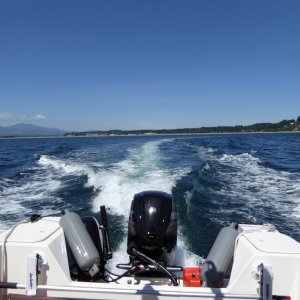Second try - leaving the bar at Comox to check the Strait again