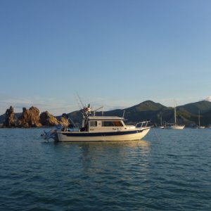 We crossed the Sea of Cortez from San Carlos to San Juanico on the Baja side about 96 miles. One of our favorite anchorages.