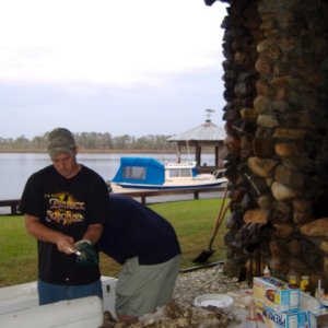 Jeremy Shucking More Oysters and Papillons new paint job in the background