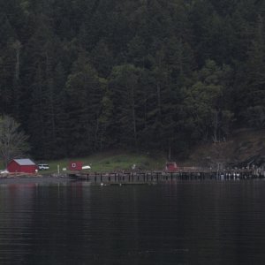 Looking across to the County dock in Prevost Harbor