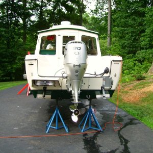 Removing the trailer; jack stands in place