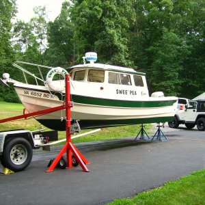 Trailer now removed.  Will be applying bottom "wax" from Aurora Products.