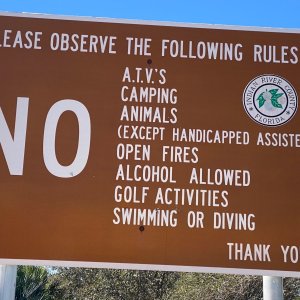 All county parks have a NO sign. Be easier if they just listed what you can do :)