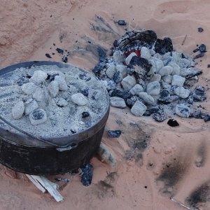 Dutch oven cobbler, thanks to TEX.