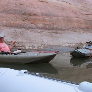 Jody and Jay up Secret Canyon in their Mokai's