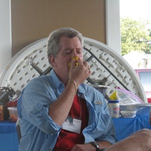 Chesapeake Bay Gatherings newest band member on the nose flute