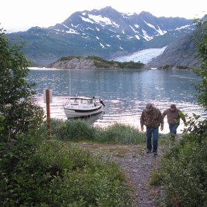 On the trail to the Shoup Bay cabin