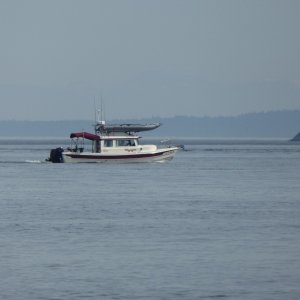 Voyager cruising past Jones Island