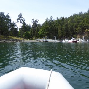 Going ashore in the Dinghy