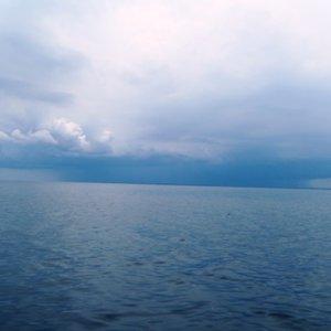 23MAY10-We missed the majority of this rain squal on the Neuse at Broad Creek.  However, we got the "edge" of it as it was drizzling when we tied up in Whortonsville.