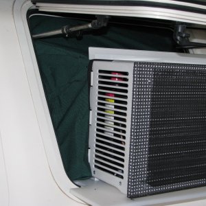 Media 'Air conditioner starboard side outside' in album 'TomCat air conditioner, and Sunbrella shroud.'