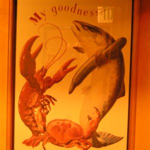 Interesting pictures lining the hall in the Irish Pub, Petaluma