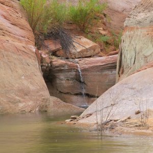 A waterfall in a normally dry place!