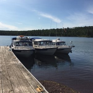 Midnight Flyer, Tully-B and C-Otter at Hay Bay, Isle Royal NP