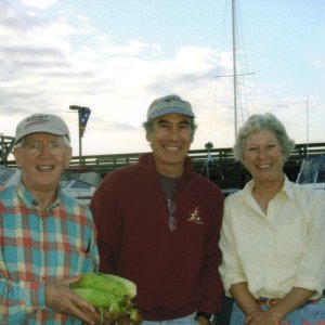 Media '(R/J): Bill (Brave Heart) with Roger's gold, along with Cap't Mac (Two Lucky Fish) and Evelyn (Brave Heart's mate).' in album '(R/J): Lisbeth & Roger (Sensei).'