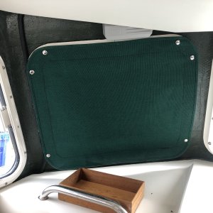 Media 'Sunbrella forward window cover' in album 'Curtain to cover fuel tanks'