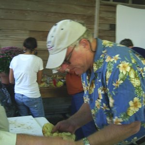 Jim " Duck" loading his plate