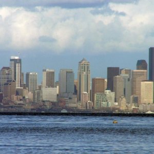 Media '(Pat Anderson) Seattle Skyline from Blakely Harbor, Bainbridge Island 4-21-06' in album '(Pat Anderson) Daydream at Eddie Vine Boat Launch, Shilshole, Ready to Cross to Blakely Harbor4-21-06'