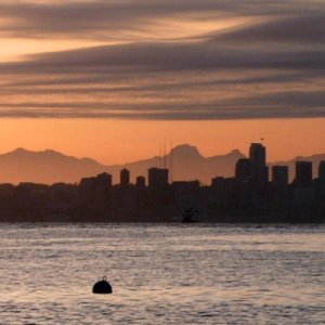 Media '(Pat Anderson) Seattle Sunrise from Blakely Harbor 4-22-06' in album '(Pat Anderson) Daydream at Eddie Vine Boat Launch, Shilshole, Ready to Cross to Blakely Harbor4-21-06'