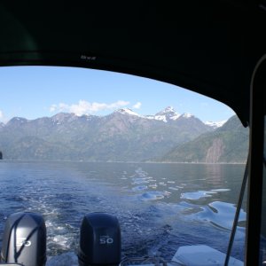 Princess Louisa Trip, 07-10 096 Looking back while heading up Jervis Inlet