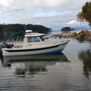 Using an anchor buddy off Posey island