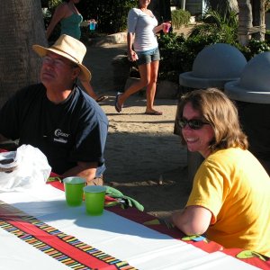 Media 'Joel (Sea3po) and Melinda (Dora Jean)' in album 'Catalina 2008 - Sue and PJ relaxing on "Island Time"'