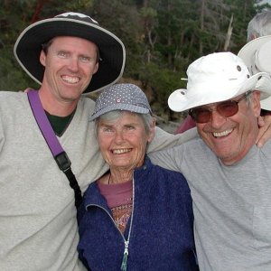 Media 'Brad, Bill and El Wallace Island 6-27-04' in album 'Bus that took us up to the Hummingbird Inn and Pub from the Marina at Montague Harbor, Galiano Is.'