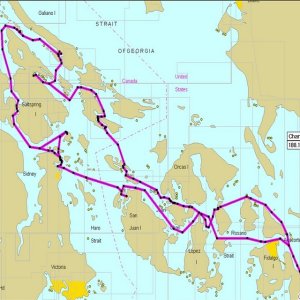 Chart of Gulf Island Cruise