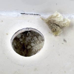 Media 'Wet Foam &Crack Under bulkhead' in album 'Aft Inspection Ports Between Tanks'