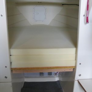 Berth with Memory Foam and removable board to provide more sleeping room