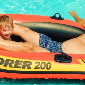 Grandson Jack and Capt. Mike (2nd Kayak Ride)