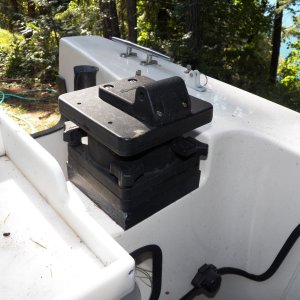 Scotty mount on both sides of cleaning table.