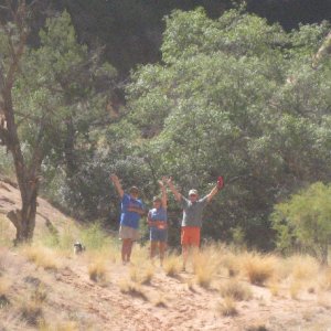 Baxter, Pat, Toni and Russ on Trail to End of Oak Canyon 9-19-09.Sized